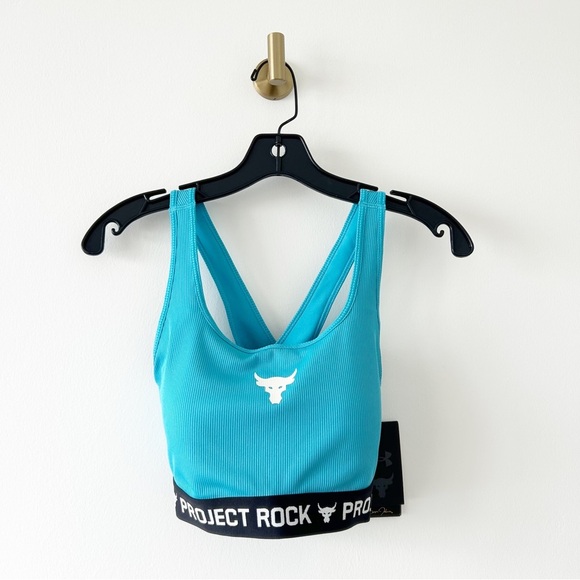NEW Under Armour Project Rock Crossback Mid Sports Bra Size Large (L) - Picture 1 of 12